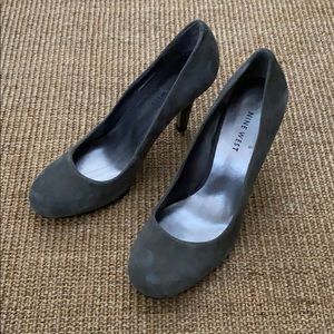 Nine West J Crew Mona Gray Suede Heels Pumps 7 M